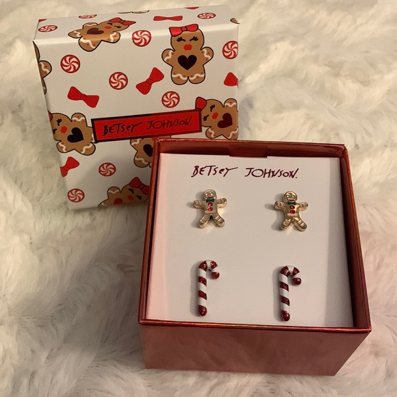 Set Gioielli Betsey Johnson - Collana Girocollo E Orecchini A Fiore Rosso Smalto
